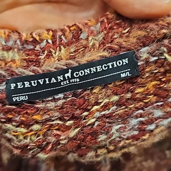 Peruvian Connection Alpaca Wool Cropped Sweater Top Size M/L - Picture 7 of 8